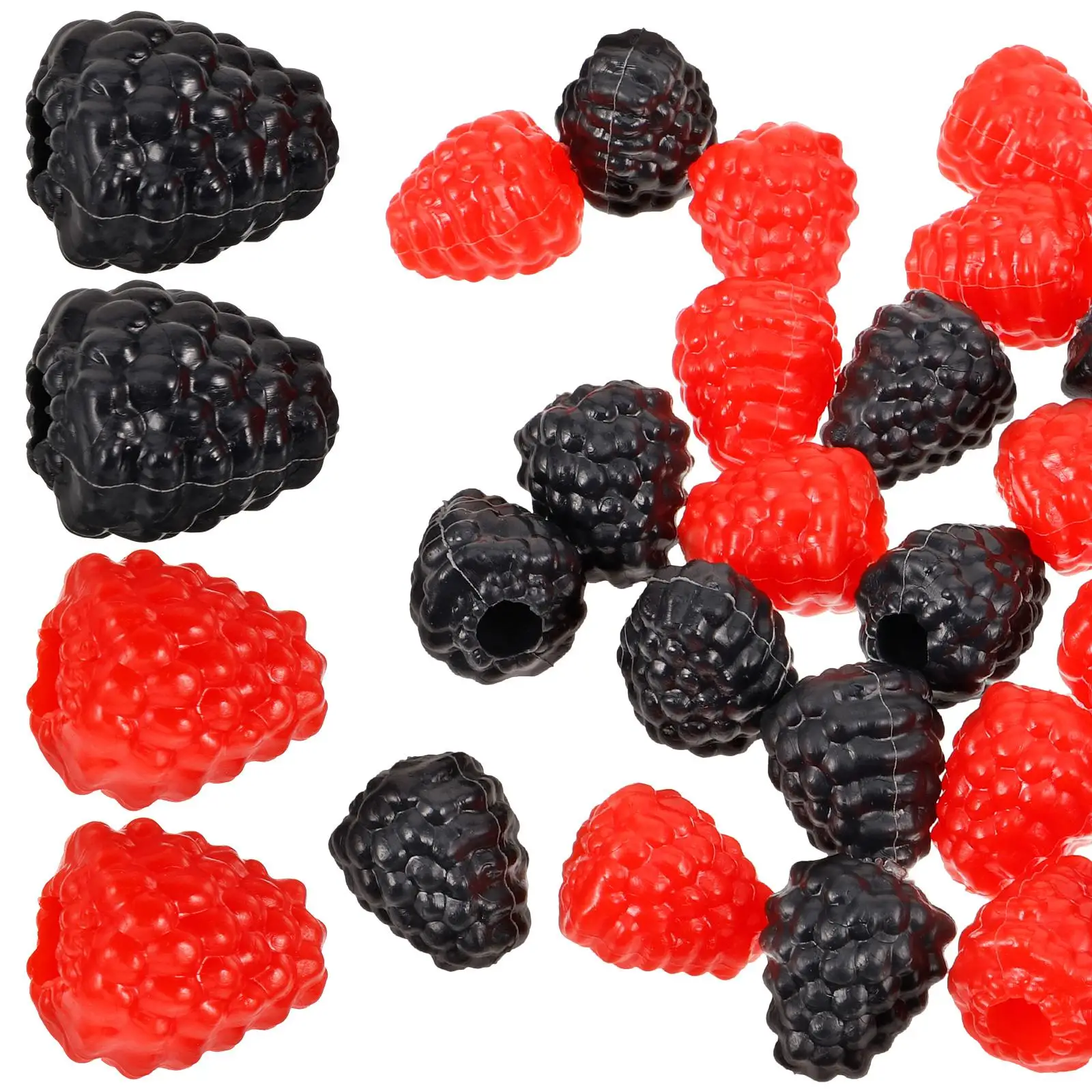 

40 Pcs Faux Raspberry Home Decoration Ornaments Plant Decorative Fruit Fake Soft Pvc