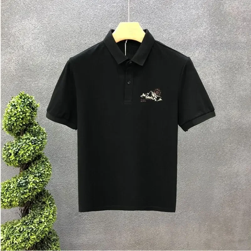 

Print White Male Polo Shirts Black Vintage Aesthetic Cheap Tops Party Chic High Quality Luxury Ordinary Mens with Collar T-shirt