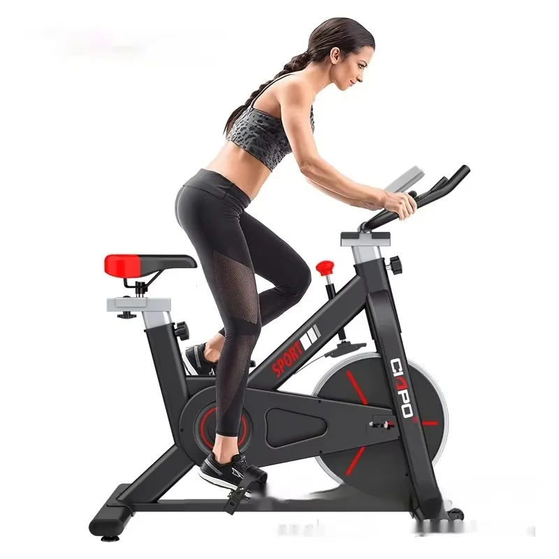 

Household Stationary Bike Quiet Lightweight Movable Fitness Equipment Upright Heart Rate Monitoring Brake Home Gym