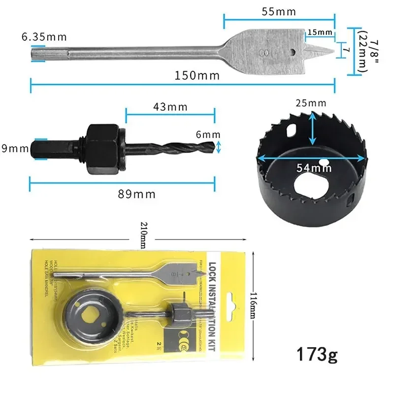 3PC Hole Saw Gypsum Board Hole Opener 32-54mm Ceiling Drilling Tool 6PC Bubble Shell Assembly Set