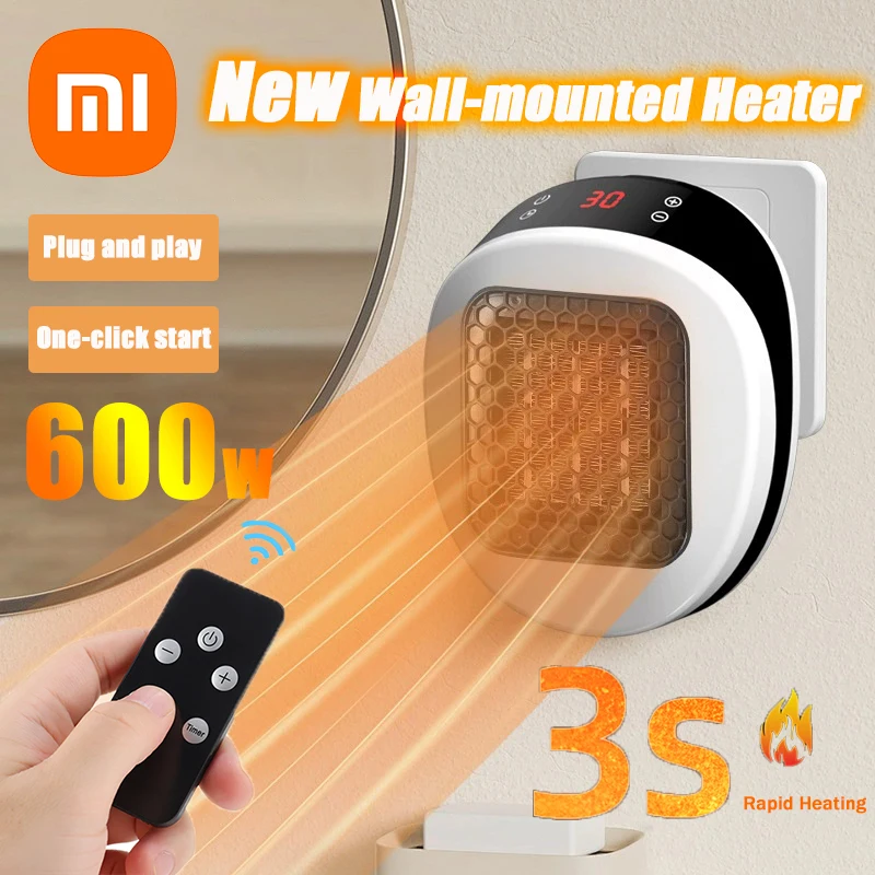 

Новый электрический обогреватель Xiaomi 600 Вт, настенный обогреватель с таймером, грелка, светодиодный дисплей, быстрый нагрев для домашнего офиса