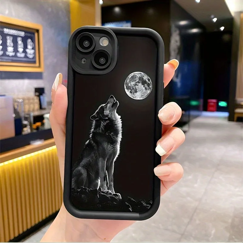 Wolf and Moon Pattern Phone Case for Samsung Galaxy S26 S25 S24 S23 S22 S21 S20 Plus Ultra A73 A72 A52 A32 A25 A15 Cover