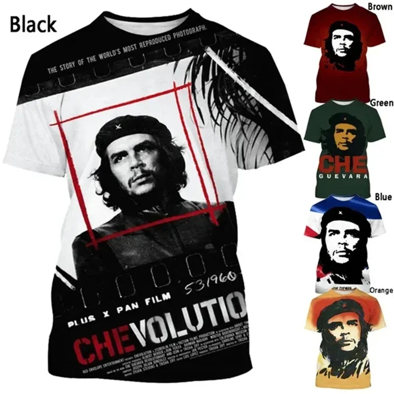 

Y2K Top Che Guevara Memorials Vintage 3D Print T Shirt for Men Women Clothes Casual Fashion Short-sleeved Tee Retro Male T-shirt