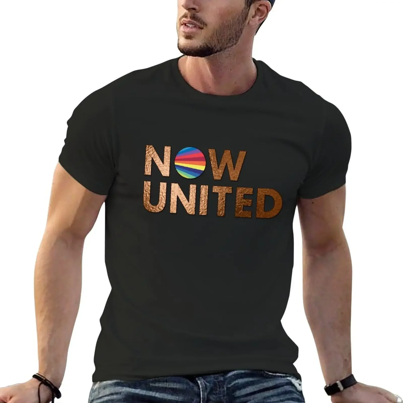 

NOW UNITED - GOLD FOIL T-Shirt oversizeds Blouse customs mens graphic t-shirts anime