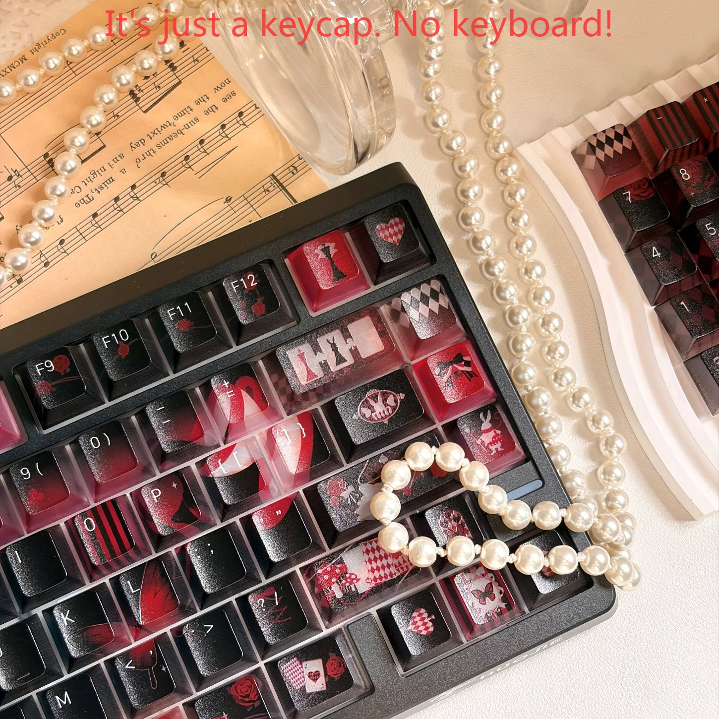 Cherry Black Red Mist Transparent Color Keycap PC 119 Key Suitable for 60/64/84/98/108 Mechanical Keyboard