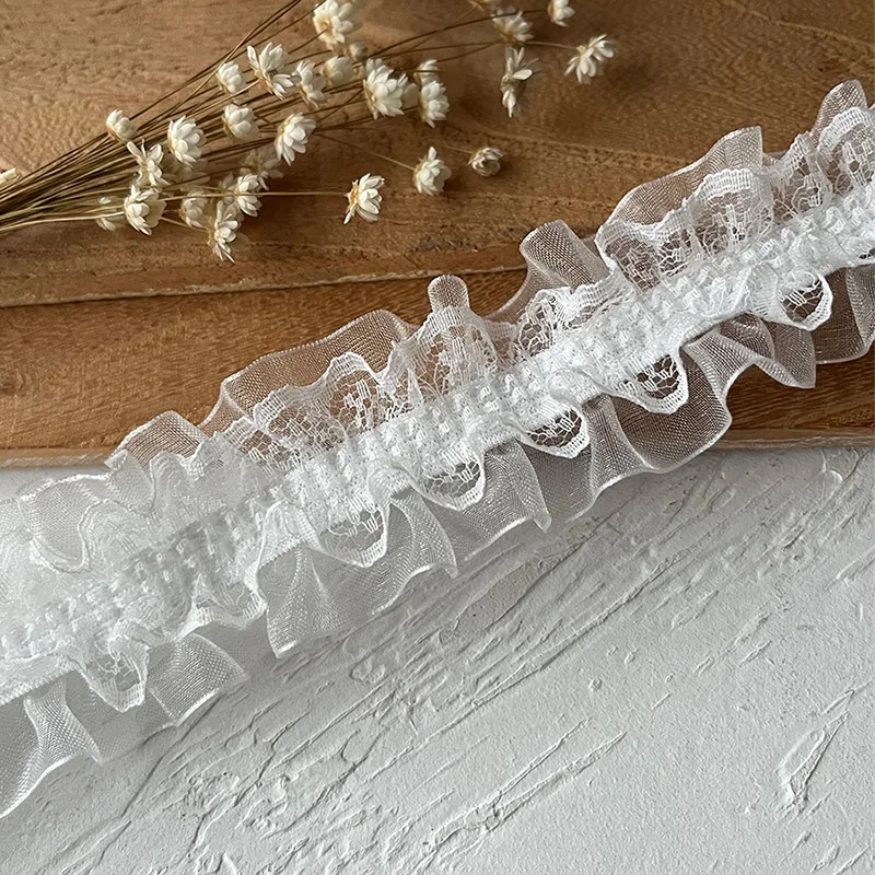 

Lolita Double Layer Ruffled Elastic Lace Trim DIY Dress Doll Clothes Sleeve Cuff Decoration