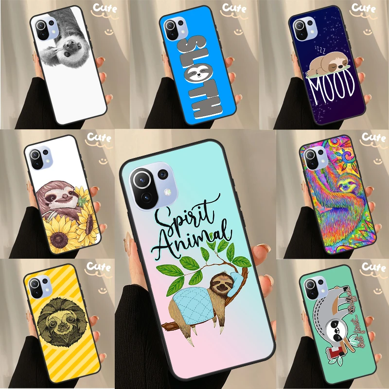 Sloth For POCO F5 Pro X4 F4 GT C40 M5s F3 X3 X5 Pro Case For Xiaomi 13 12 Lite 12T 11T Pro Cover 