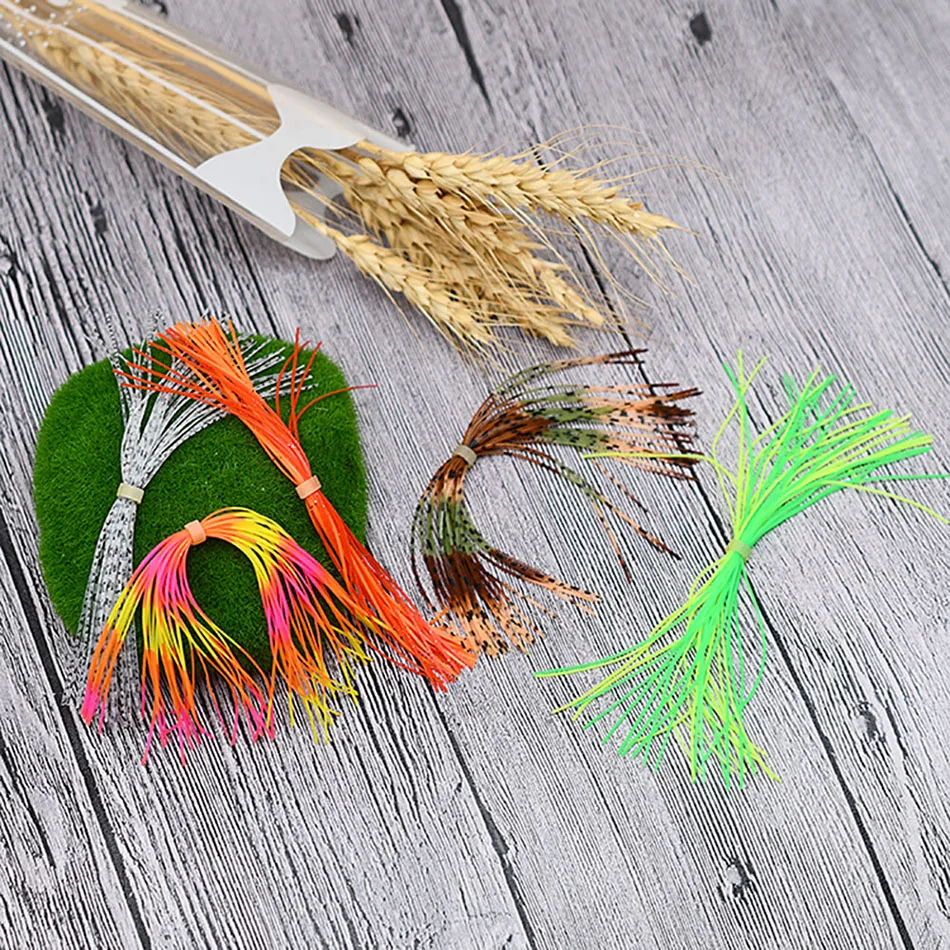 MNFT 8 Bundles 13 cm Länge Fliegenbindematerial Streamer Nymphenbeine Buzzbaits Spinner Glitzer Barred Color Jig Tintenfischrock – Detail 10