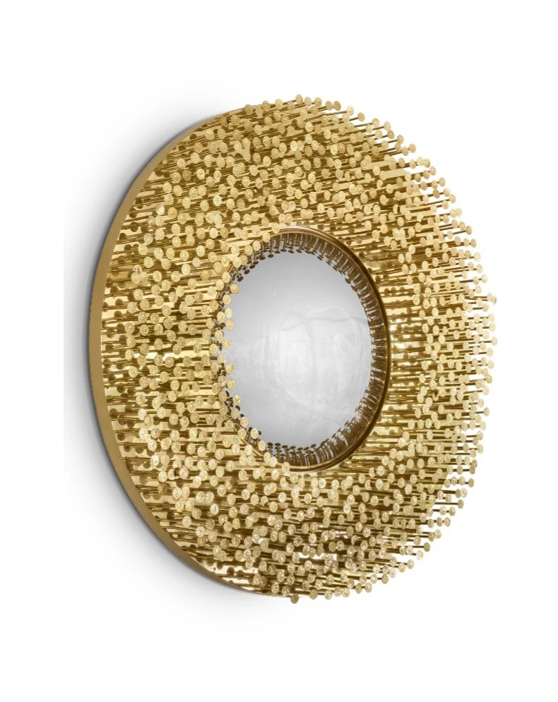 Wall mounted mirror luxury villa living room modern luxury brass decorative console entrance mirror