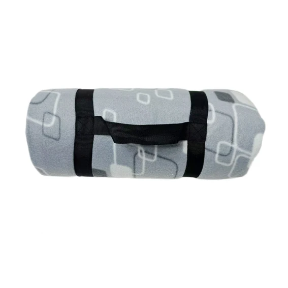 

Extra Large Roll up Three Layer Large Waterproof Windproof Fleece Family Camping Blanket With Carrying Strap