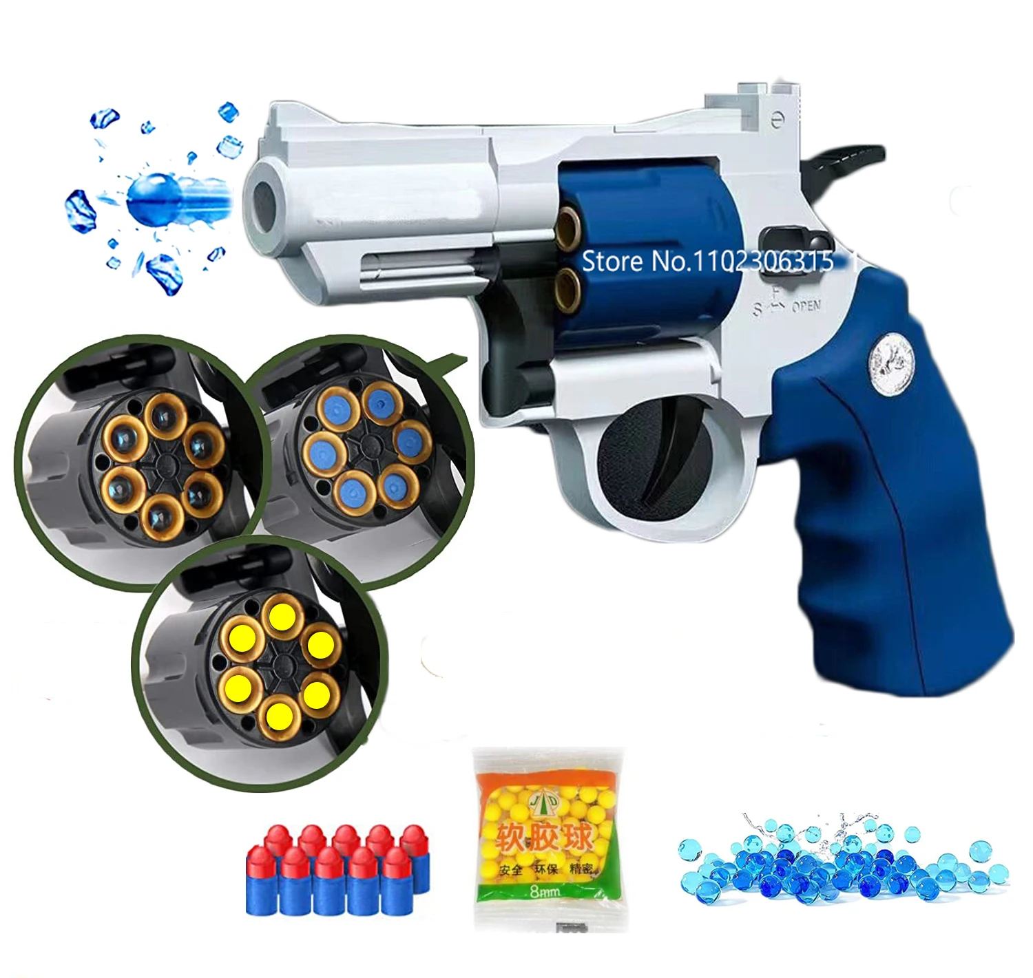 ZP5 357 Revolver Pistol Soft Foam Bullet Launcher Toy Gun Gel Ball Weapon Airsoft Shotgun Pistola for Kids Gift