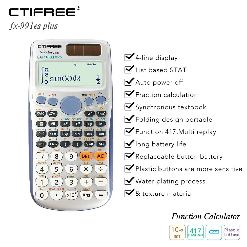 Cross border FX 991 ESPLUS2nd function calculator, student science calculator, matrix complex solution equation