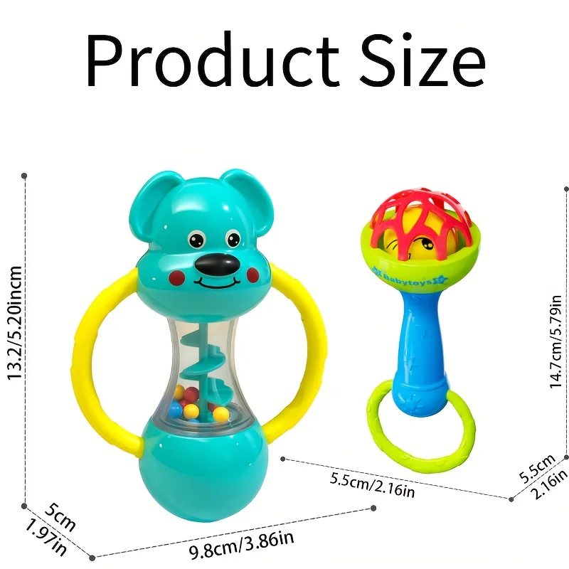 Hochets pour bébé de 0 à 12 mois, jouets sensoriels pour nouveau-né, cloche à main, jeu d'activité, hochets animaux mignons pour nourrissons, cadeaux