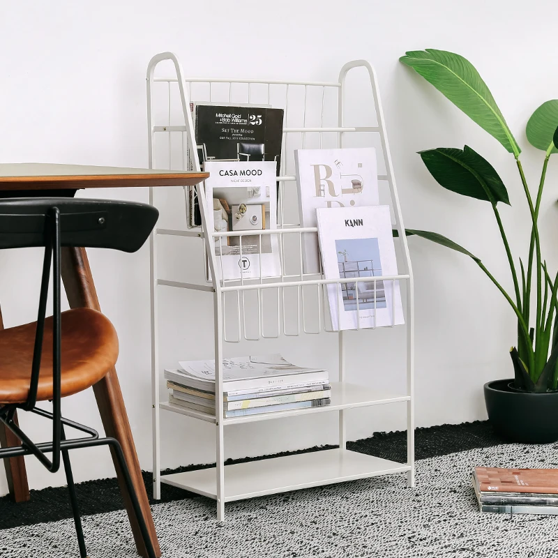 Bookshelf Magazine Rack Floor Living Room Study Simple Display Rack Modern Multifunctional Creative Flower Rack Toy Storage Rack