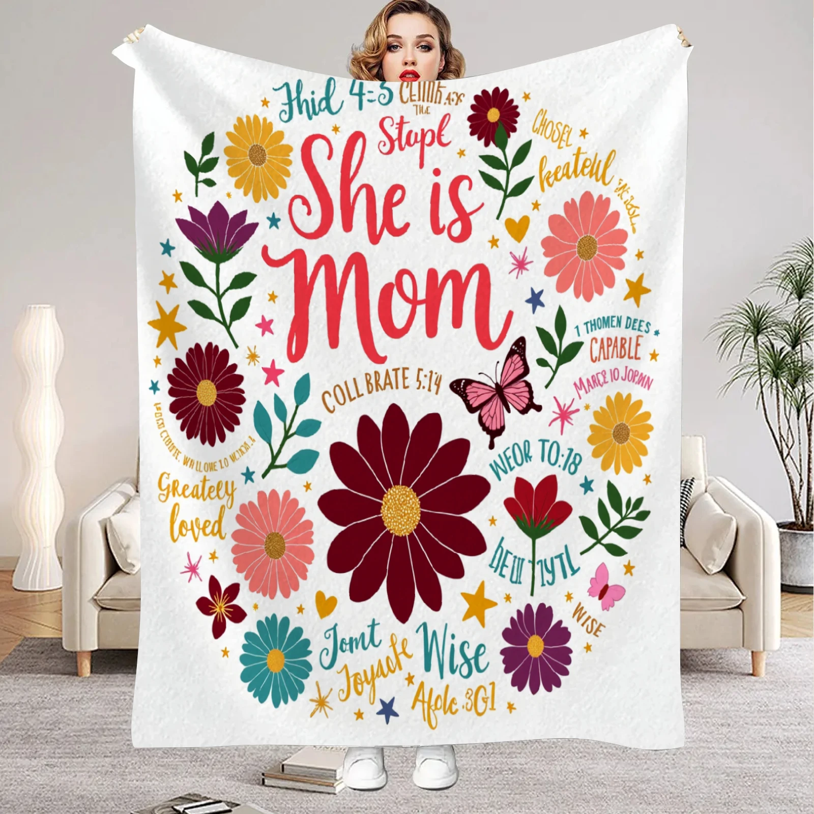 1 pcs Warm Soft Throw Blankets Mothers' Day Gifts For Mom Birthday Present From Daughter Son Family