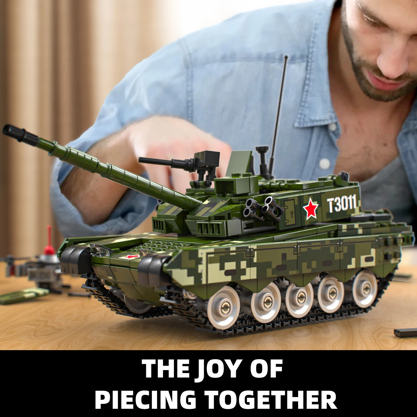 

678 шт., зеленый гусеничный танк, строительные блоки, игрушки, модель танка, сборка головоломки, кирпичи, наборы игрушек для детей, настольный орнамент, подарки