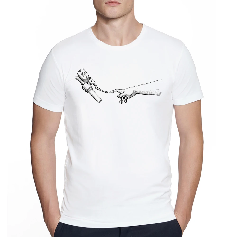 Motorcycle tattoo Art Geek Style Tops Tee Clothes Bike Life T-Shirt Men\'s Personality Bicycle Design Printed T Shirt