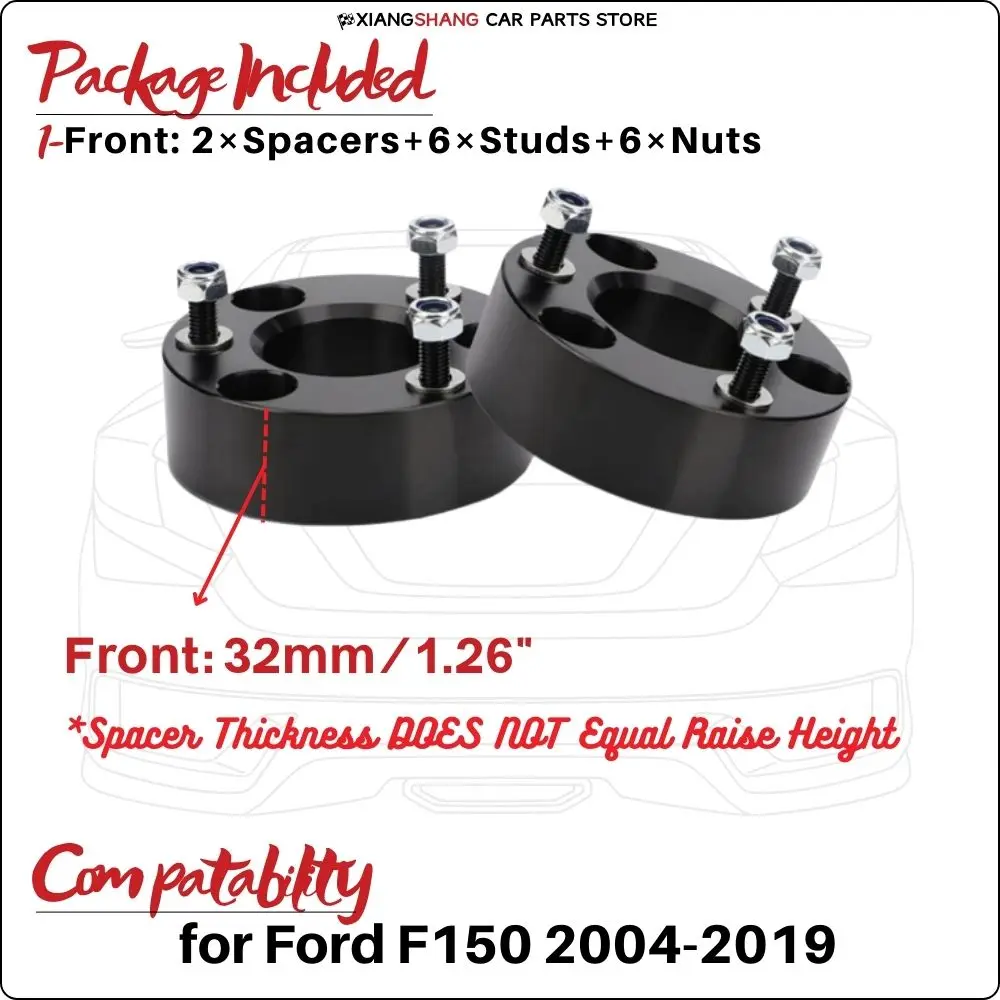 Front Suspension Leveling Lift Up Kits for Ford F150 2004-2019 Coil Strut Shocks Absorber Spacers Spring Raise