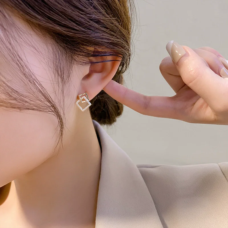 S925 Sterling Silver Circular Earrings for Women Knot Ear Buckle Versatile Fashion Jewelry Gifts Accessories