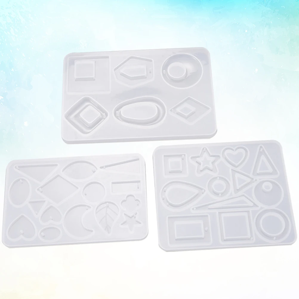 

3PCS Earring Mold DIY Jewelry Molds Silicone Pendant Casting Reusable Tear Resistant Flexible Craft Tools Polymer Clay Epoxy