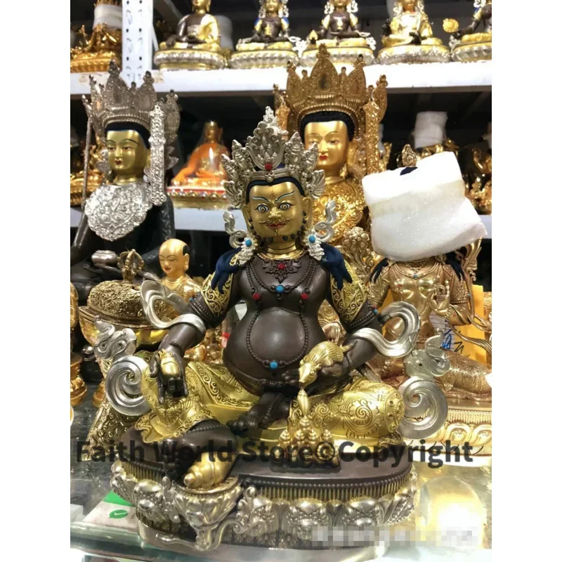 Buddhism Nepal high grade Jambhala Yellow fortune god Buddha statue thriving business Money Good luck 30cm large