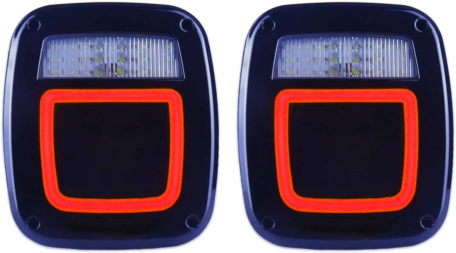 

Smoked Halo Tail Lights for 1979-2006 Wrangler TJ YJ CJ5 CJ7, 2Pcs