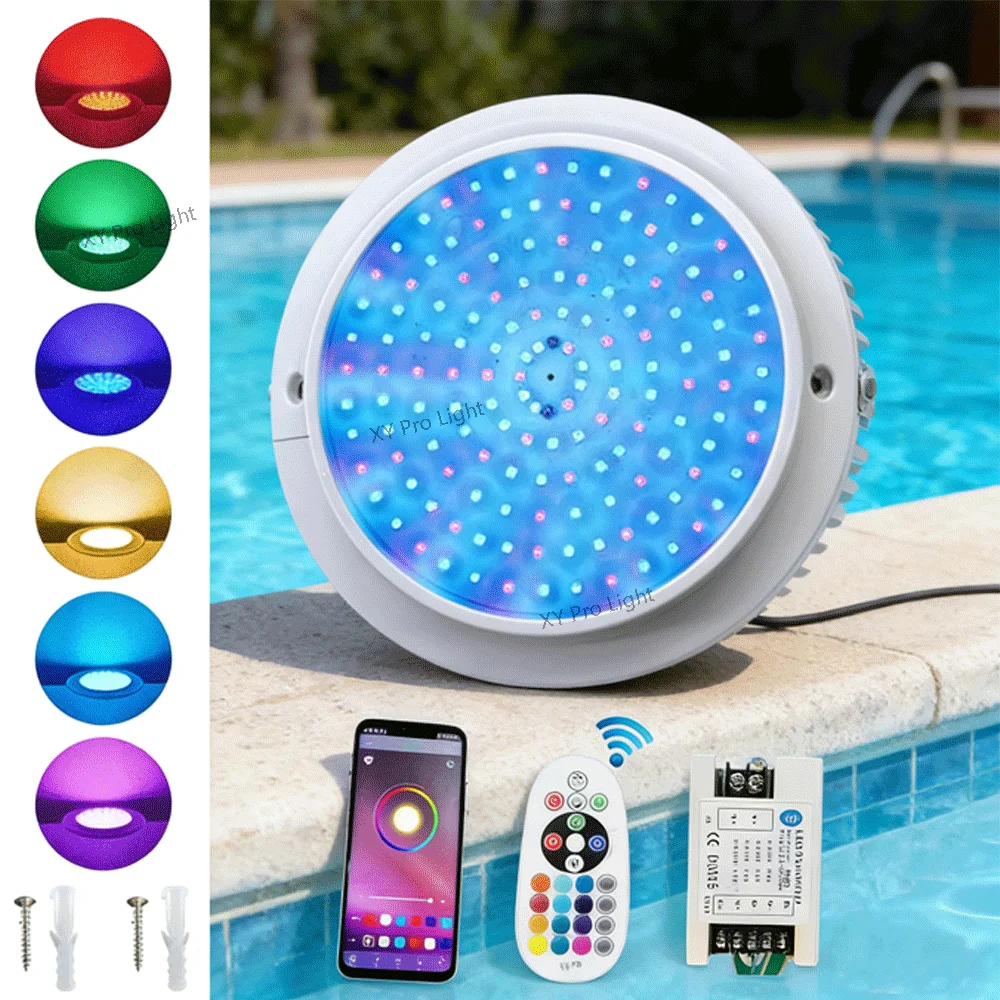 

25W RGB LED Pool Light DC12V Bluetooth APP Control Waterproof Outdoor/Indoor Underwater Landscape Lamps Fountains Garden Pools