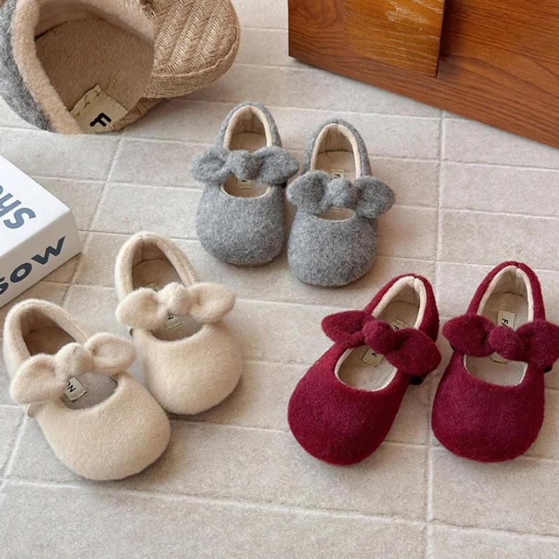 Child Winter Home Cotton Shoe2026 New Korean Edition Girl Soft soled Warm Shoe Casual Girl Anti slip Bean Shoe Autumn Short Boot