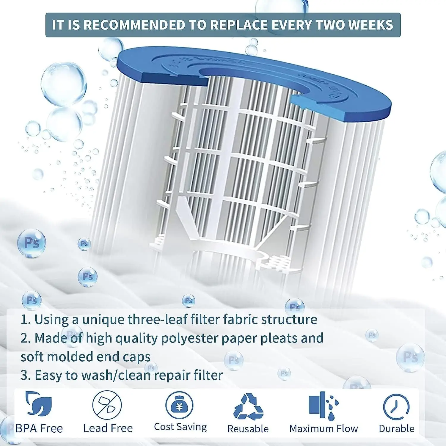 For Bestway Swimming Pool Filter Compatible for Cartridge Type II Replacement Hot Tubs Filter For Lay Z Spa Filter Pump image 4