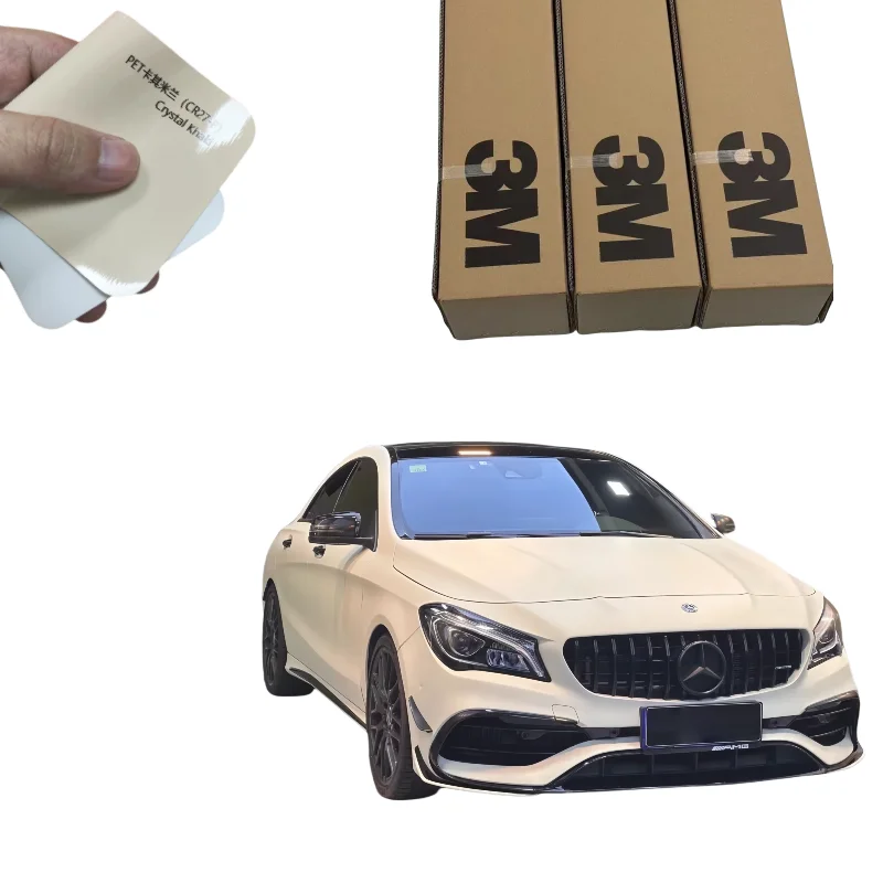 

3M High Gloss Car Body Color-Changing Film Crystal Khaki PPF Air Release PET Not Layered Desert Storm Finish Car Vinyl Wrap Film