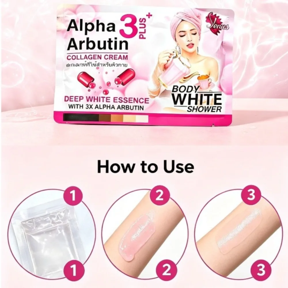 Alpha Arbutin Cream 3Plus+ Collagen 3-Step Deep Care Deep White Essence Smooth Soft Skin Body Care Super Edition