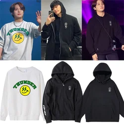 KPOP ATEEZ Tunder Concert Cotton Casual Hoodie The Fellowship Concert Sweater Zip Sweatshirt Jacket HongJoong Couple Clothes