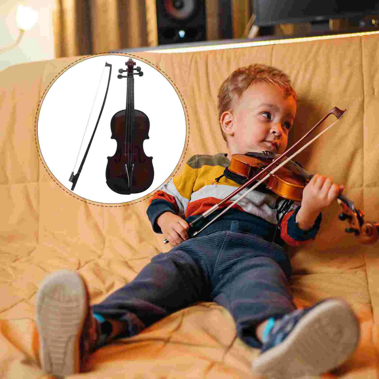 Mini Violin Kids Music Toy Lightweight Plastic Body Easy to Hold Children Musical Instrument Gift Mini for Toddlers