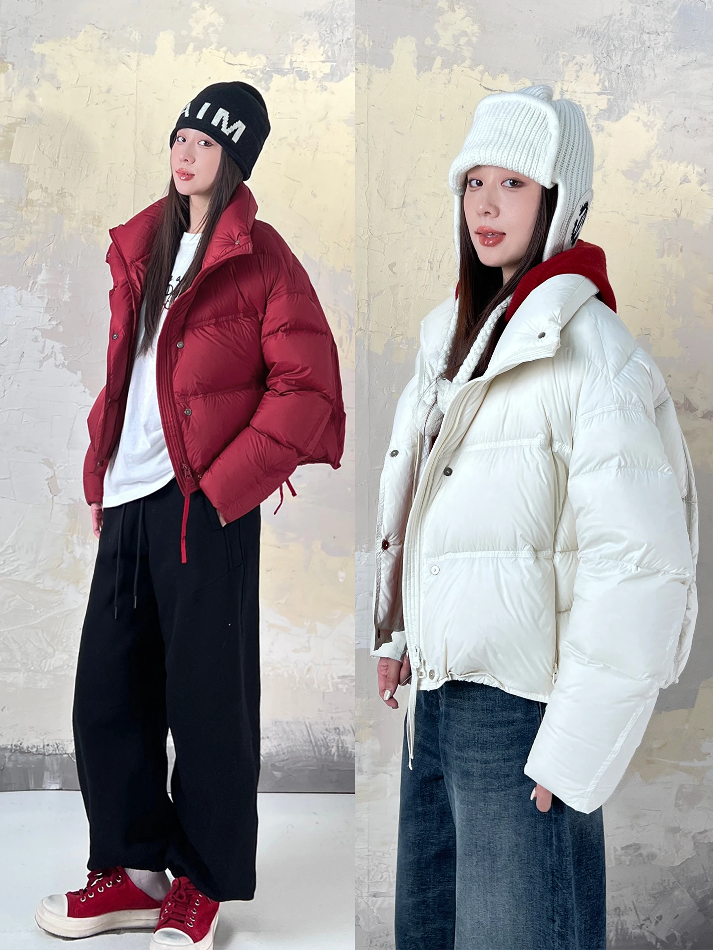 

Женский пуховик с высоким воротником и 90% белым утиным пухом, длинный рукав, теплая утолщенная верхняя одежда