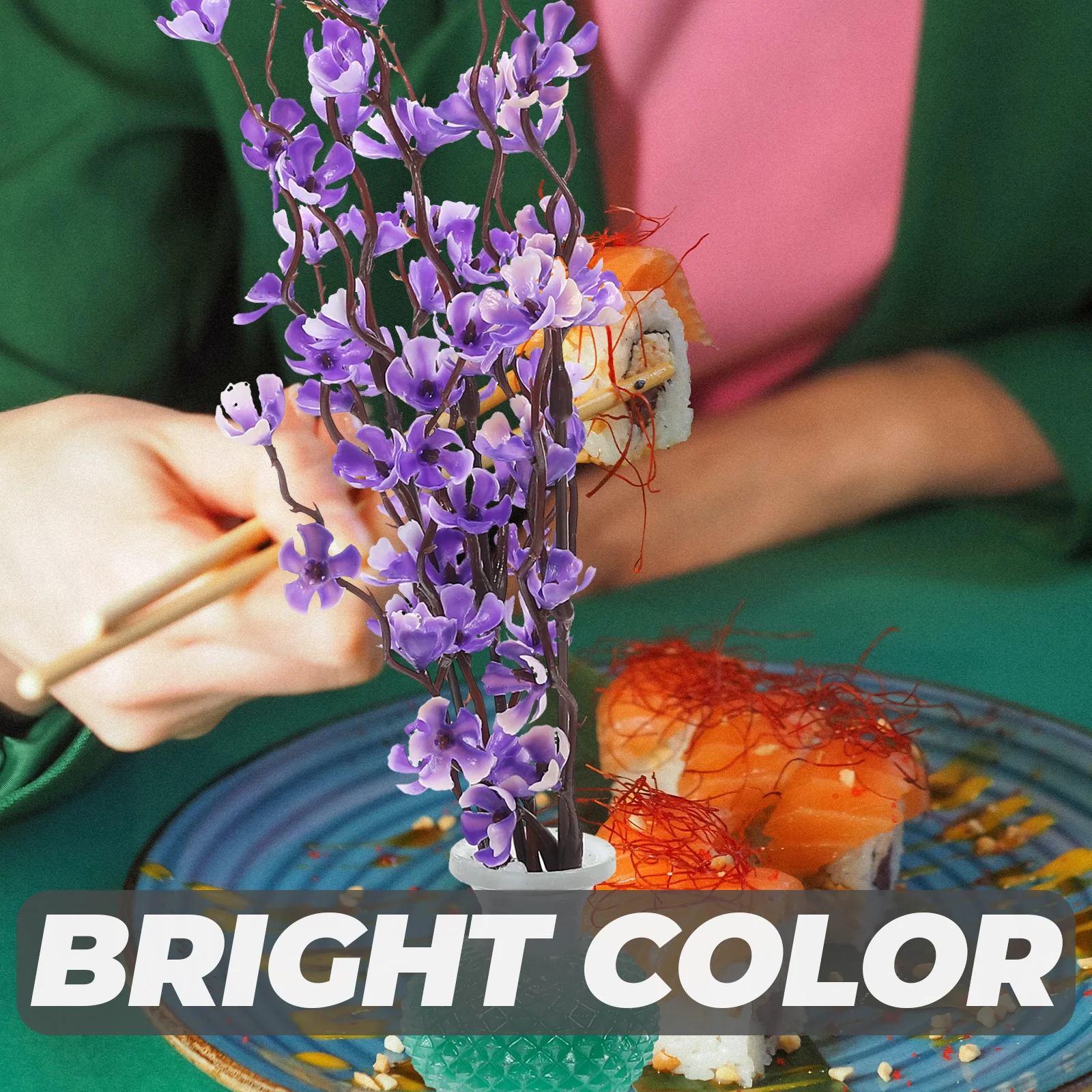 

Lifelike Sushi Plate Wear-Resistant Fake Flower For Japanese Cold Dish Decoration Kitchen Dish Decor Sashimi Flower