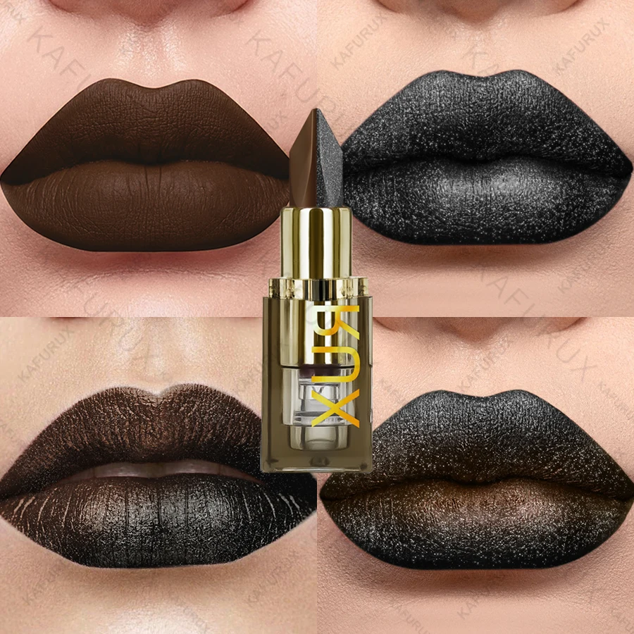11 Farben, zweifarbiger Lippenstift, Lila, Schwarz, Glitzer, matt, 1 Stück, Lippenstifte, Make-up, einfach zu verwenden, Lippentönung, Make-up, Geschenke, Rot, Schwarz, Kosmetik – Detail 11