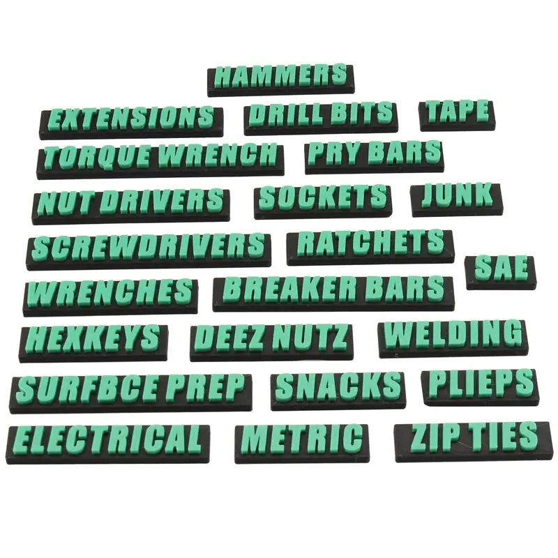 ABUH-3D Magnetic Toolbox Drawer Tags, 23PCS Reusable Labels For Quick Identifying Tool Box Drawers Organization
