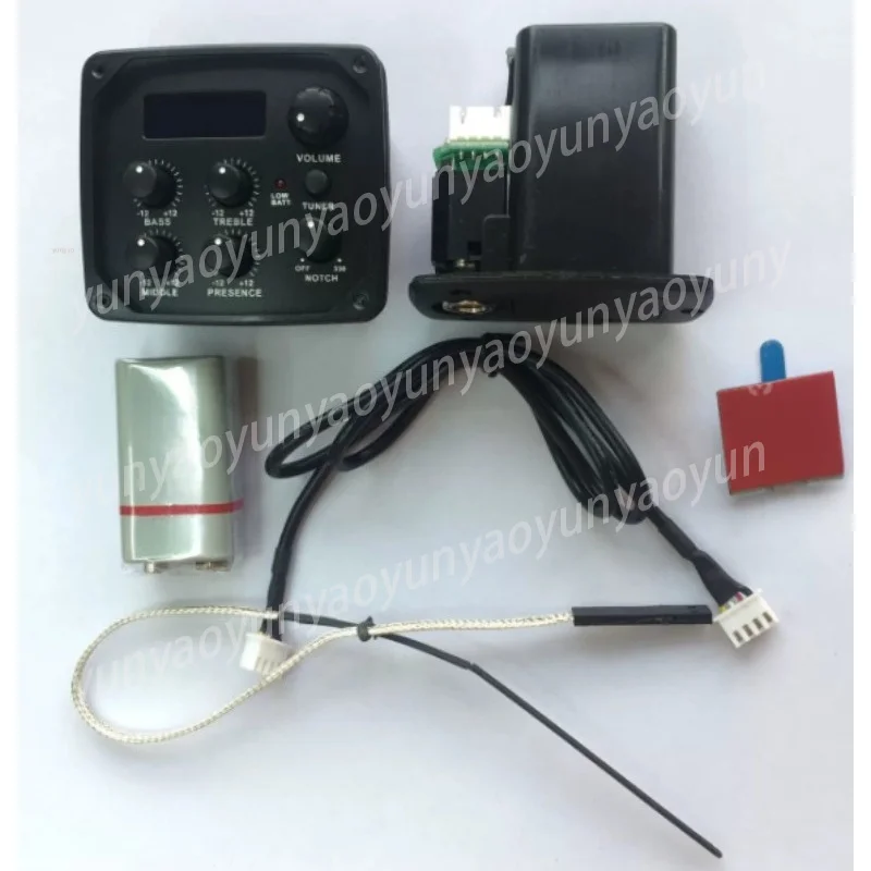 Acoustic Electric Guitar Pickup with LCD Tuner, Undersaddle Transducer for Classical Guitar Natural Sound