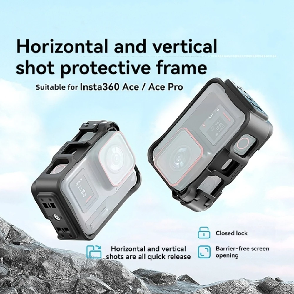 Marco protector de disparo Horizontal y Vertical para Insta360 Ace Pro, bisel, jaula de conejo, accesorios de cámara deportiva