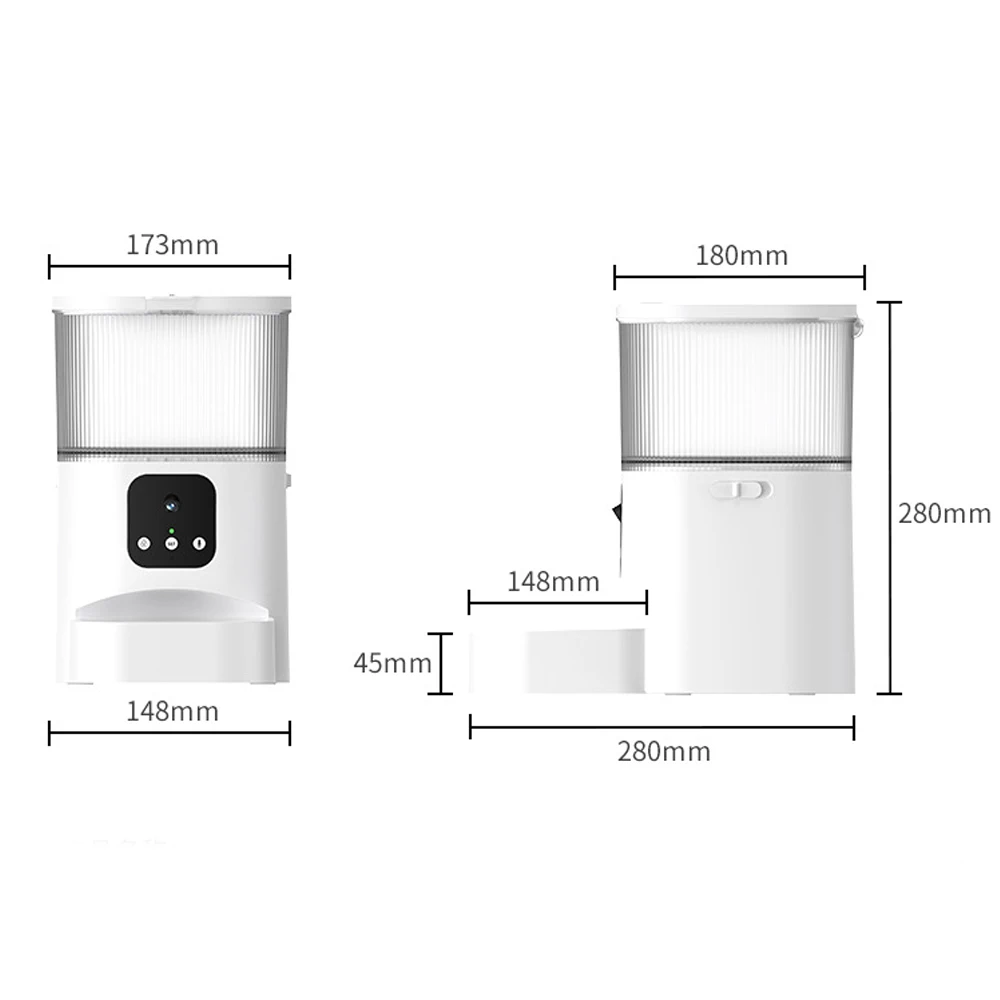 Imagem -05 - Alimentador Automático para Gatos com Câmera de Vídeo Dispensador de Alimentos Secos Gravador Inteligente Timmer Tigela para Gatos e Cães 3l