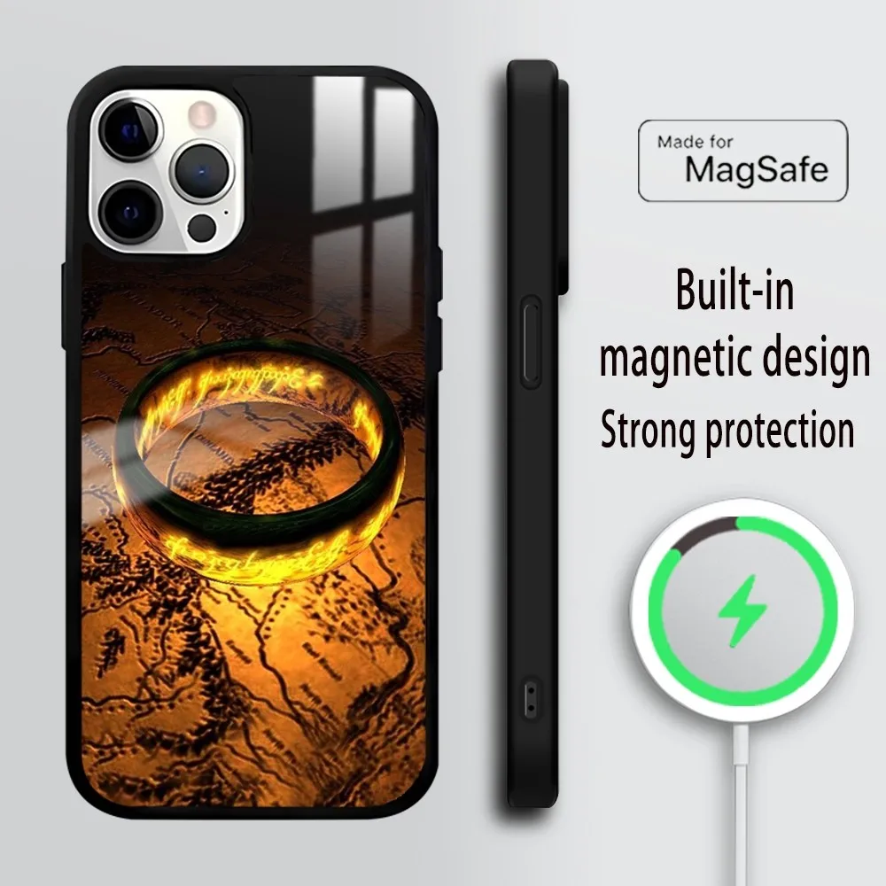 Movie The L-Lord R-Rings Phone Case For iPhone 16 15 14 13 12 11 PRO MAX PLUS Mini Magnetic wireless mirror phone case