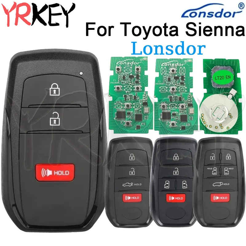 Lonsdor for Toyota Sienna  2021-2024 Tacoma Venza BZ4X Tundra Support K518 K518ISE KH100+ Generate 8A Chip Keyless Go Car Key