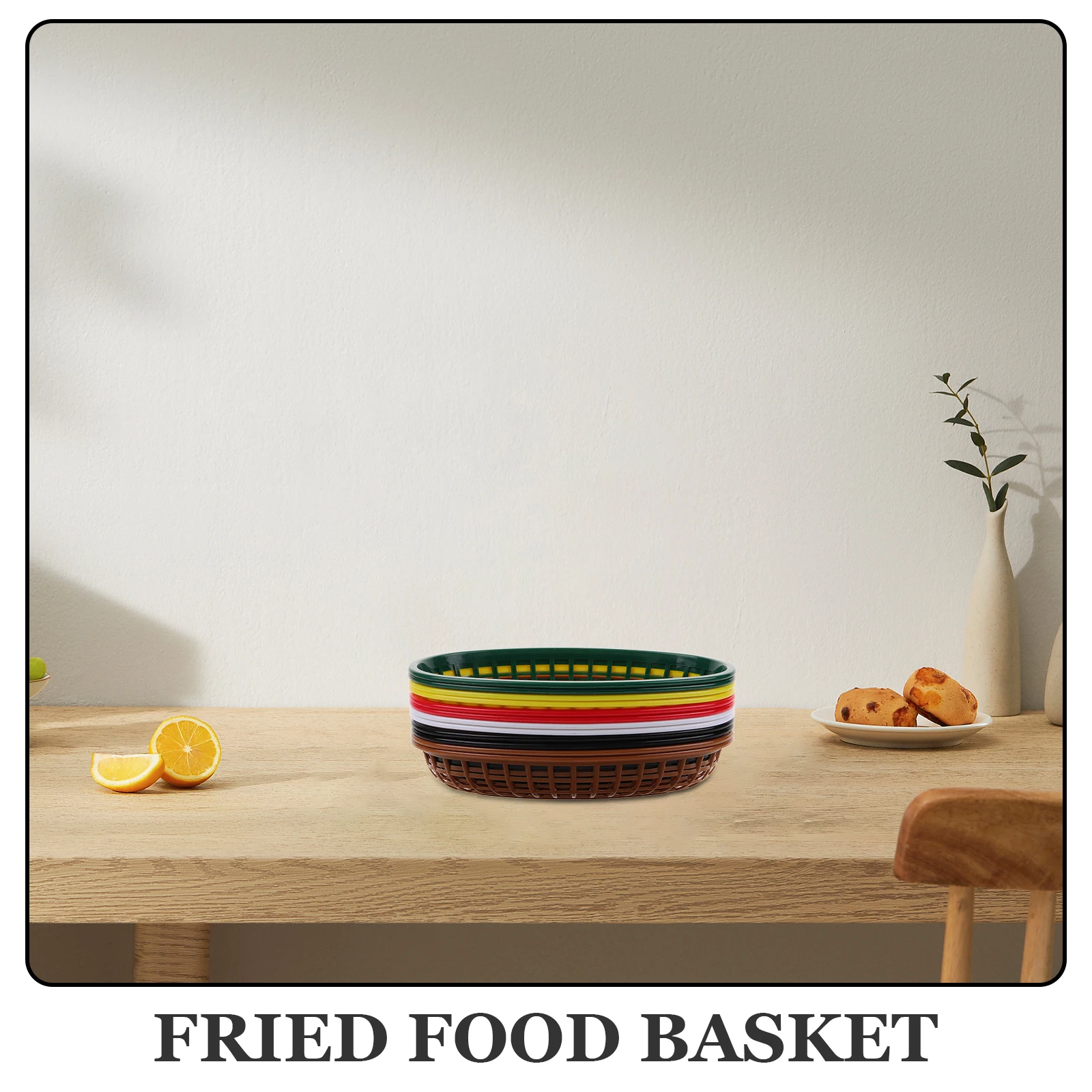 

12pcs Reusable Plastic Snack Baskets Multi-Function Food Storage Household Fruit Chip Container Oval Bread Basket Portable Fry