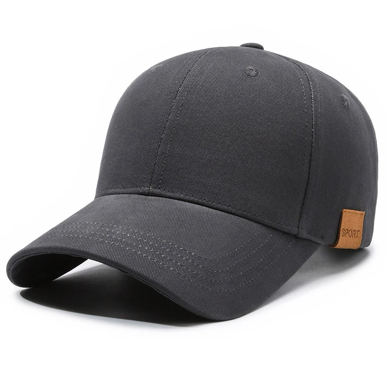 Men Big Head Size Baseball Cap Extra Large Deepened Peaked Cap Solid Color Sunshade Hat Adjustable Outdoor Casual Sports Visor