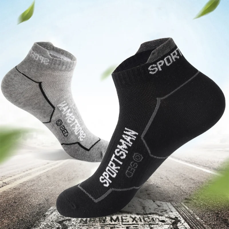 1/5Pairs High Quality Men Ankle Socks Breathable Sports Socks Mesh Casual Athletic Summer Thin Cut Short Sokken Size 38-45