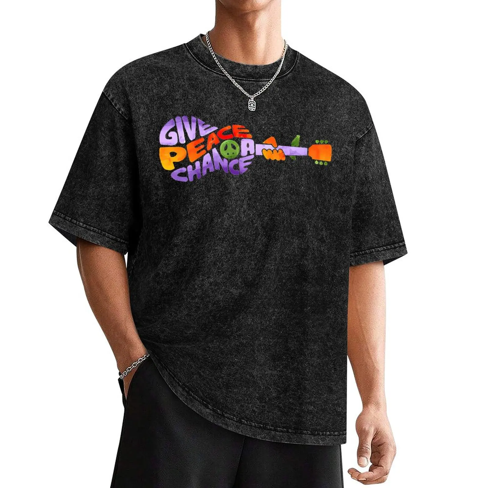 

Give Peace A Chance Guitar shape T-Shirt football t shirt essential t shirt man clothes men graphic t shirts