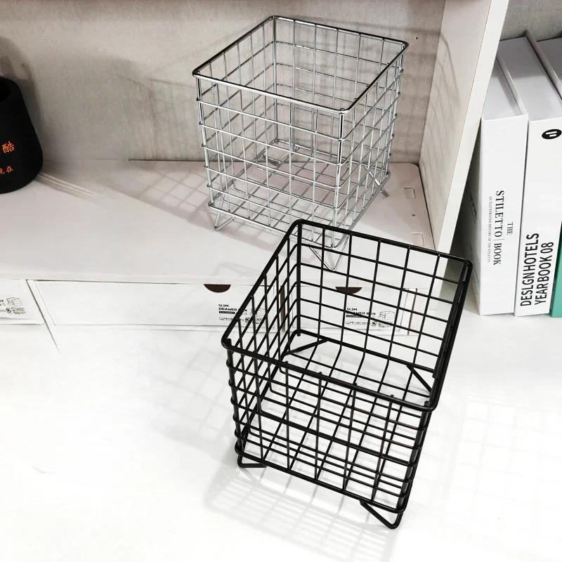 Iron Storage Rack Desktop Storage Box Large Capacity Storage Basket Dormitory Miscellaneous Sorting Cosmetics Storage Box
