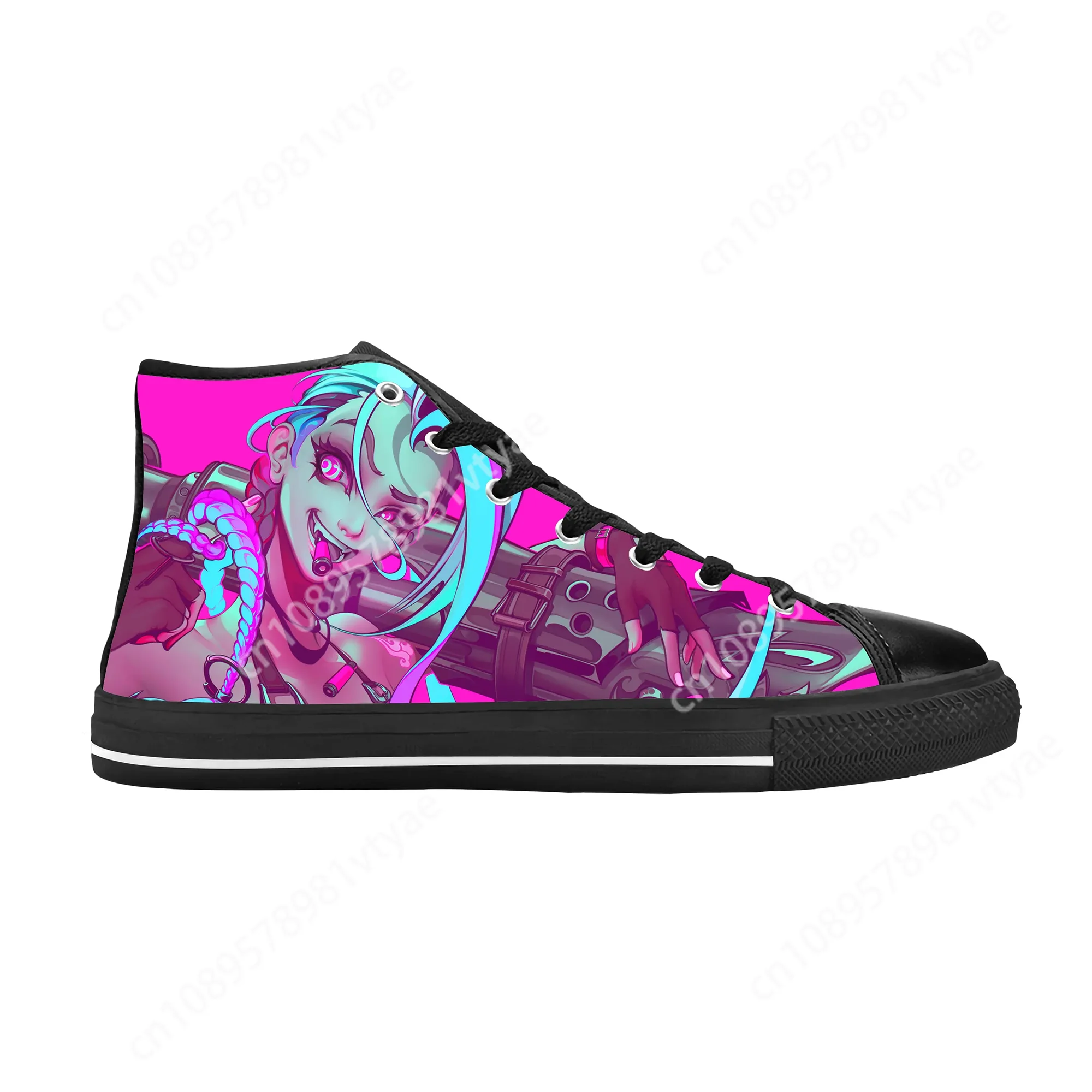 Jinx Arcane League of Legends Lol Game Anime Cute Casual Cloth Shoes High Top Comfortable Breathable 3D Print Men Women Sneakers