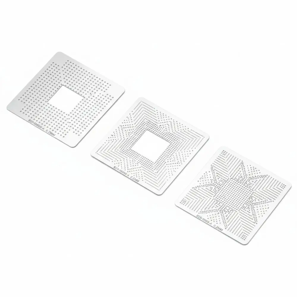 33pcs Stainless Steel BGA Reballing Stencils Direct Heat Set Mesh BGA Stencils Silver Rework Station Template Kit