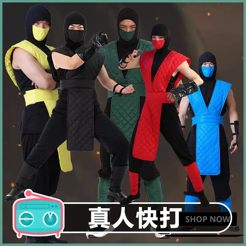 

Mortal Kombat Sub-Zero Reptile Scorpion Cosplay Costume Female Version Sexy Suit with Mask Shotokan Women Ninja Fighter Uniform